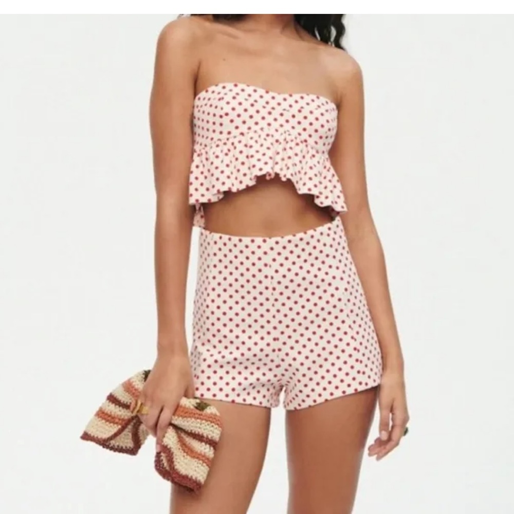Zara strapless bustier top & shorts